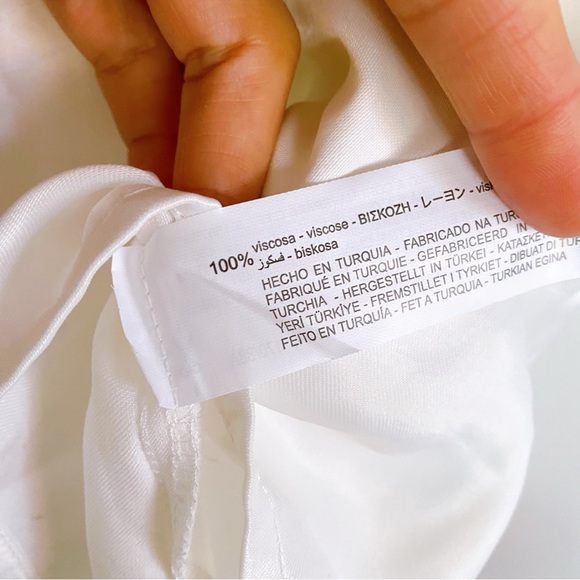 π ZARA WHITE SATIN ASYMMETRICAL COLLARED CAPRI SLEEVE WRAP AROUND MINI DRESS! - Picture 12 of 12